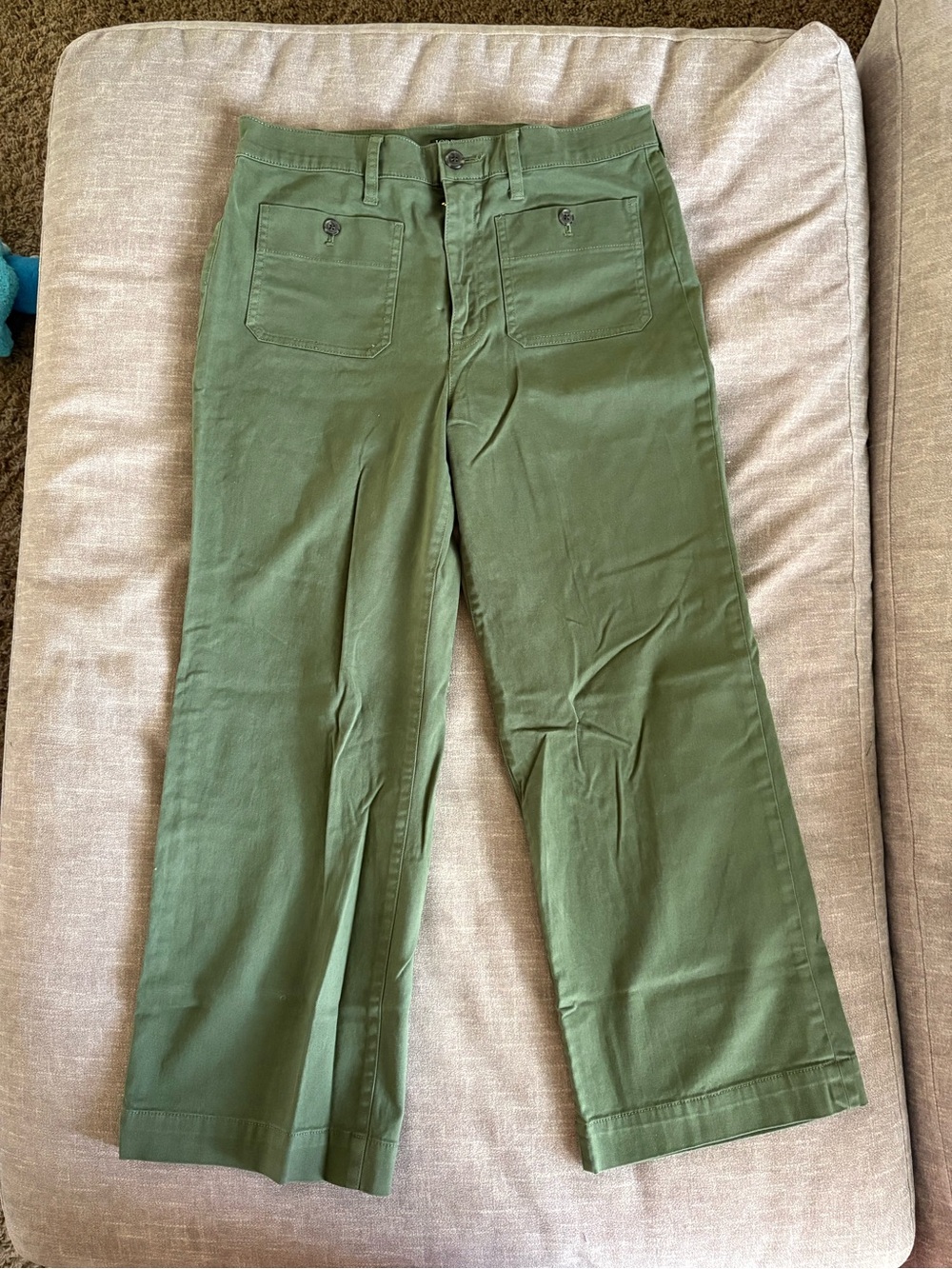J. Crew Olive Green wide leg Chinos